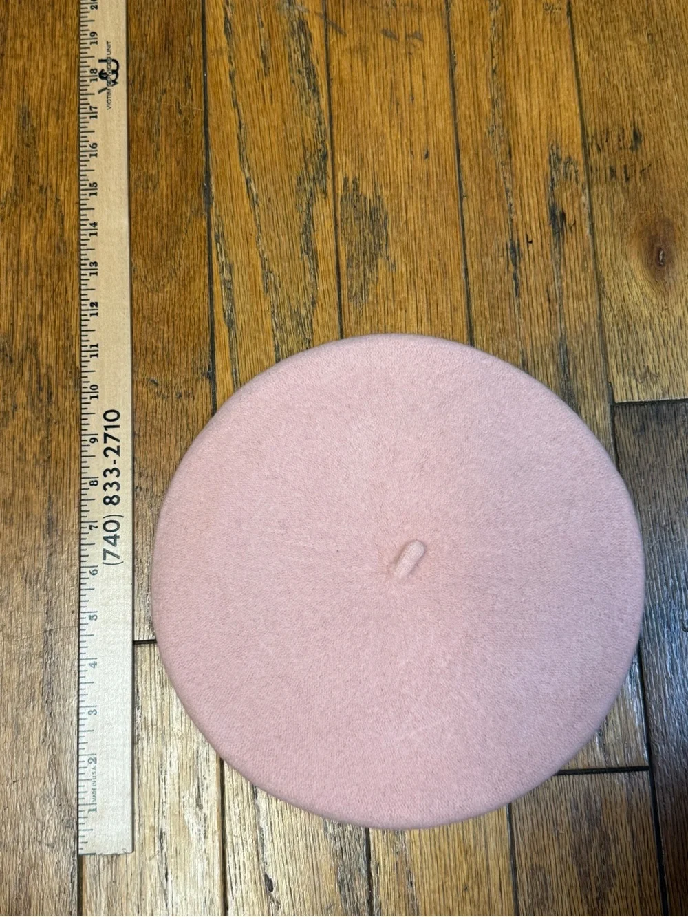 Barbie Blush Pink Fuzzy Beret with Embroidered Heart Logo